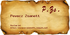 Pevecz Zsanett névjegykártya